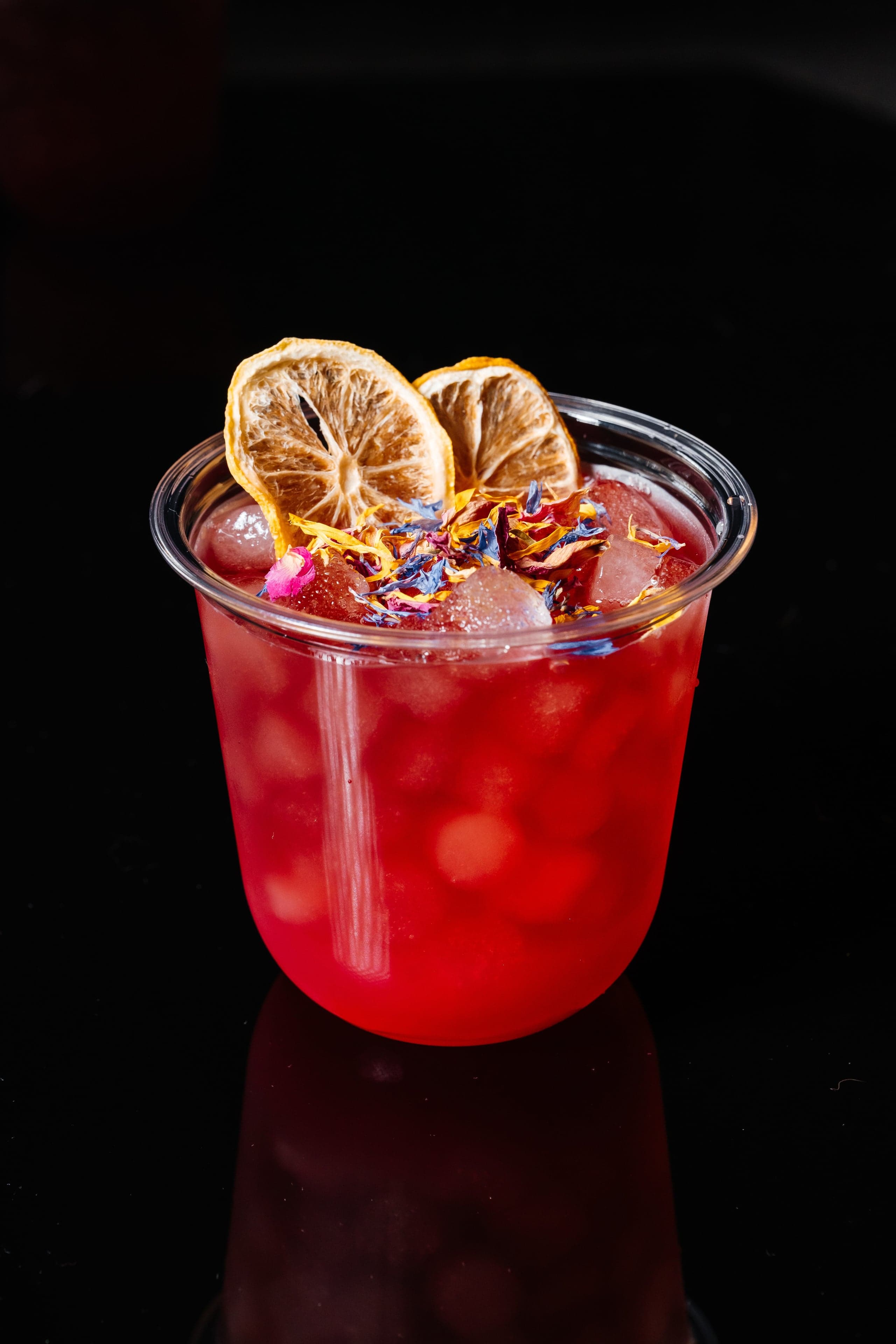 Hibiscus Tea Blossom — Hibiscus tea, rose syrup, lemon.